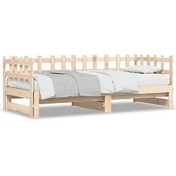 Avis Maison Chic Lit d'appoint 2x(80x200)cm,Lit coulissant Lit de repos Bois de pin massif -GKD66104