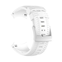 Wewoo Bracelet pour montre connectée Dragonne de remplacement en silicone SUUNTO 9 blanc 