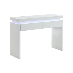 Avis Vente-Unique Console EMERSON II - LEDs - 2 tiroirs - MDF laqué blanc