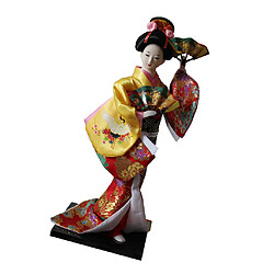 Acheter 12 pouces Vintage Kimono Japonais Geisha Poupée Figure Jaune Vêtements Décor À La Maison