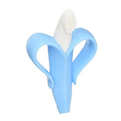 Wewoo 3PCS nouveau-né banane bébé morsure de dentition silicone bleu