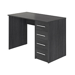 Acheter Pegane Bureau en mélamine coloris gris foncé avec 3 tiroirs  - Longueur 110 x profondeur 56 x Hauteur 73 cm 