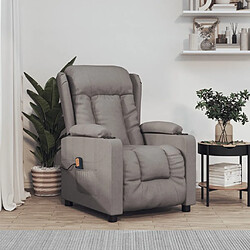 vidaXL Fauteuil de massage Taupe Tissu