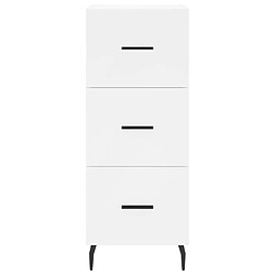 Maison Chic Buffet,Meuble de Rangement,commode pour salon,Cuisine Blanc 34,5x34x180 cm Bois d'ingénierie -MN96908 pas cher