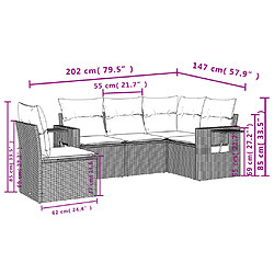 Avis vidaXL Salon de jardin 5 pcs avec coussins noir résine tressée