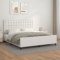 vidaXL Cadre de lit sans matelas blanc 160x200 cm similicuir