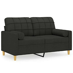 Maison Chic Canapé 2 places avec oreillers,Sofa de Salon,Canapé droit décoratifs noir 120 cm tissu -GKD489019