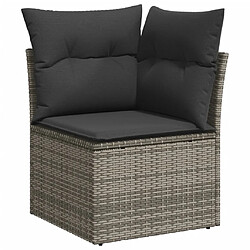 Acheter vidaXL Salon de jardin avec coussins 7 pcs gris résine tressée