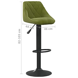 vidaXL Tabourets de bar lot de 2 vert clair velours pas cher