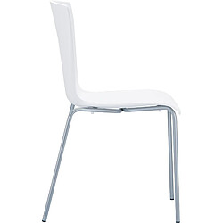 Avis Decoshop26 Chaise de cuisine ou véranda empilable pour intérieur ou extérieur assise en plastique blanc cadre en aluminium 10_0000973