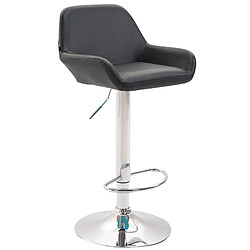 Decoshop26 Lot de 2 tabourets de bar repose-pieds en forme d'arc en métal chromé assise en PVC noir 10_0004024 