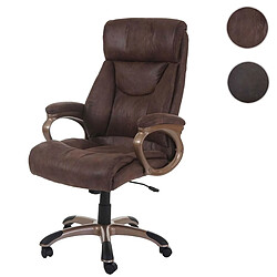 Mendler Fauteuil de bureau Dallas, fauteuil pivotant, charge 150kg, aspect daim ~ taupe 