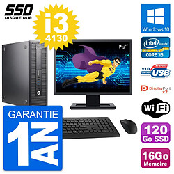 PC HP 600 G1 SFF Ecran 19" Intel Core i3-4130 RAM 16Go SSD 120Go Windows 10 Wifi · Occasion 