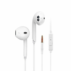 Écouteurs Filaires Étanches De 3,5 Mm Avec Contrôle Du Volume Du Microphone Musique Gaming In-Ear Sport Casque Écouteurs Blanc