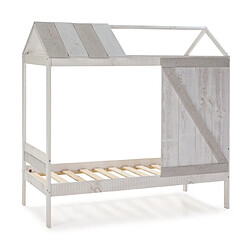 Avis Pegane Lit enfant cabane en MDF et pin coloris blanc, gris clair - Longueur 197,6 x Profondeur 101,70 x Hauteur 174,50 cm