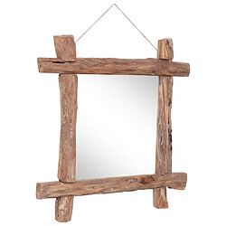 vidaXL Miroir à bûches Naturel 70x70 cm bois de teck recyclé