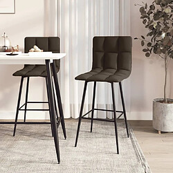 vidaXL Tabourets de bar lot de 2 gris similicuir 