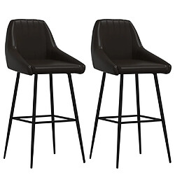 vidaXL Tabourets de bar lot de 2 gris similicuir