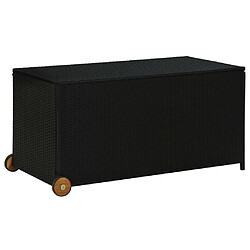 Helloshop26 Coffre boîte meuble de jardin rangement 120 x 65 x 61 cm résine tressée noir 02_0013110 