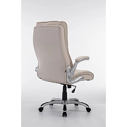 Acheter Decoshop26 Fauteuil de bureau sur roulettes confortable hauteur réglable en tissu crème et plastique 10_0002413