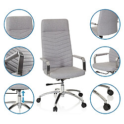 Avis Chaise de bureau / Siège pivotant SARANTO PLUS Tissu Gris clair hjh OFFICE