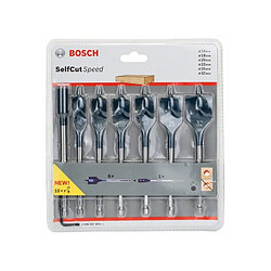 Bosch Self Cut Speed Set: Mèches plates 16/18/20/22/25/32mm, 7 pcs. + Rallonge 1/4" (2608587009)