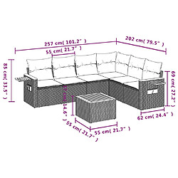 Avis vidaXL Salon de jardin avec coussins 7 pcs gris résine tressée