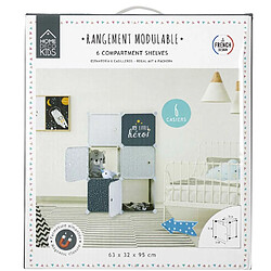 Acheter The Home Deco Kids Rangement enfant 6 cubes modulables my little héros – bleu & gris.