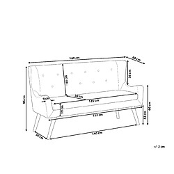 Beliani Canapé banquette 2 places en tissu gris clair SKIBBY