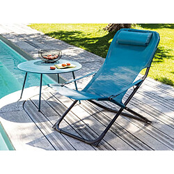 Proloisirs Chaise relax en acier et toile Easy bleu.