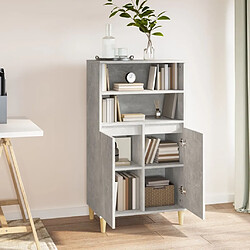 Maison Chic Buffet,Meuble de Rangement,commode pour salon,Cuisine Gris béton 60x36x110 cm Bois d'ingénierie -MN82960 pas cher