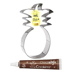 Scrapcooking Découpoir à pâtisserie inox XXL Ananas + 1 Stylo chocolat