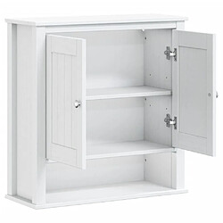 Avis vidaXL Armoire murale de salle de bain BERG blanc bois massif