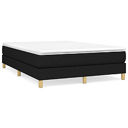 vidaXL Sommier à lattes de lit avec matelas Noir 140x200 cm Tissu