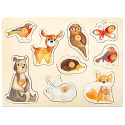 Small Foot Set de Puzzle forrestiers en Bois avec de Jolis Motifs d'animaux