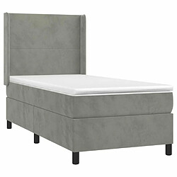 Acheter Sommier à lattes et matelas LED,Cadre à lattes de lit pour Adulte Gris clair 80x200cm Velours -MN11673