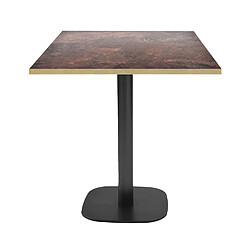 Restootab Table 70x70cm - modèle Round rouille roc chants laiton