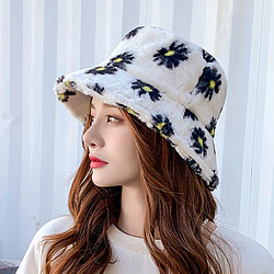 Adolescents Filles Adultes Mignon Chapeau De Pêcheur Fluffy Hiver Chapeau Chaud Casquette Blanc