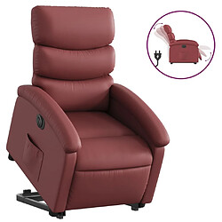 Maison Chic Fauteuil Relax pour salon, Fauteuil inclinable électrique rouge bordeaux similicuir -GKD93901