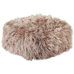 Beliani Pouf en fausse fourrure 50 x 30 cm taupe MUKKI