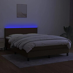 Avis vidaXL Sommier à lattes de lit matelas et LED Marron foncé 140x190 cm