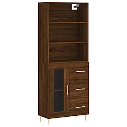 Maison Chic Buffet,Meuble de Rangement,commode pour salon,Cuisine Chêne marron 69,5x34x180 cm Bois d'ingénierie -MN35477