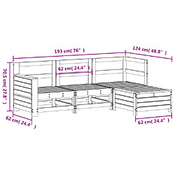 vidaXL Salon de jardin 4 pcs bois de pin imprégné pas cher