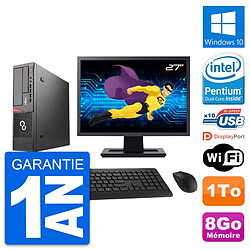 PC Fujitsu E720 DT Ecran 27" Intel G3220 RAM 8Go Disque Dur 1To Windows 10 Wifi - Occasion