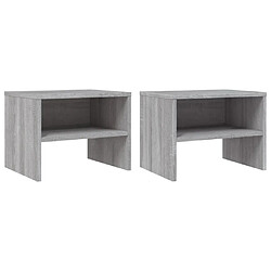 vidaXL Tables de chevet 2 pcs Sonoma gris 40x30x30cm Bois d'ingénierie