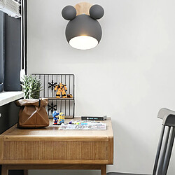 Universal Applique nordique aluminium mickey hills chambre d'enfant s'illumine lampe murale moderne d'intérieur luminaire luminaire créatif E27 (gris)