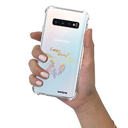 Coque Samsung Galaxy S10 Plus anti-choc souple avec angles renforcés transparente Carpe Diem Or Evetane pas cher