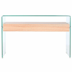 Console DKD Home Decor Transparent Marron Clair Verre Bois MDF 120 x 35 x 80 cm