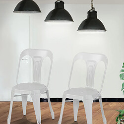 Concept Usine Lot de 2 chaises industrielles Blanc - Lucy