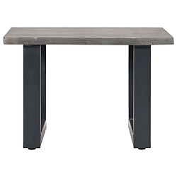 vidaXL Table basse avec bord naturel Gris 60x60x40 cm Bois d'acacia